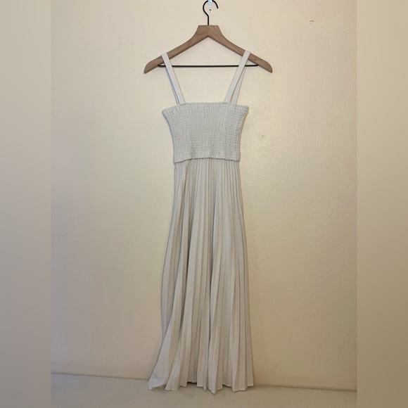 Proenza Schouler Dress - Women’s 4 White - Pleats Midi Faux Leather - Picture 3 of 11